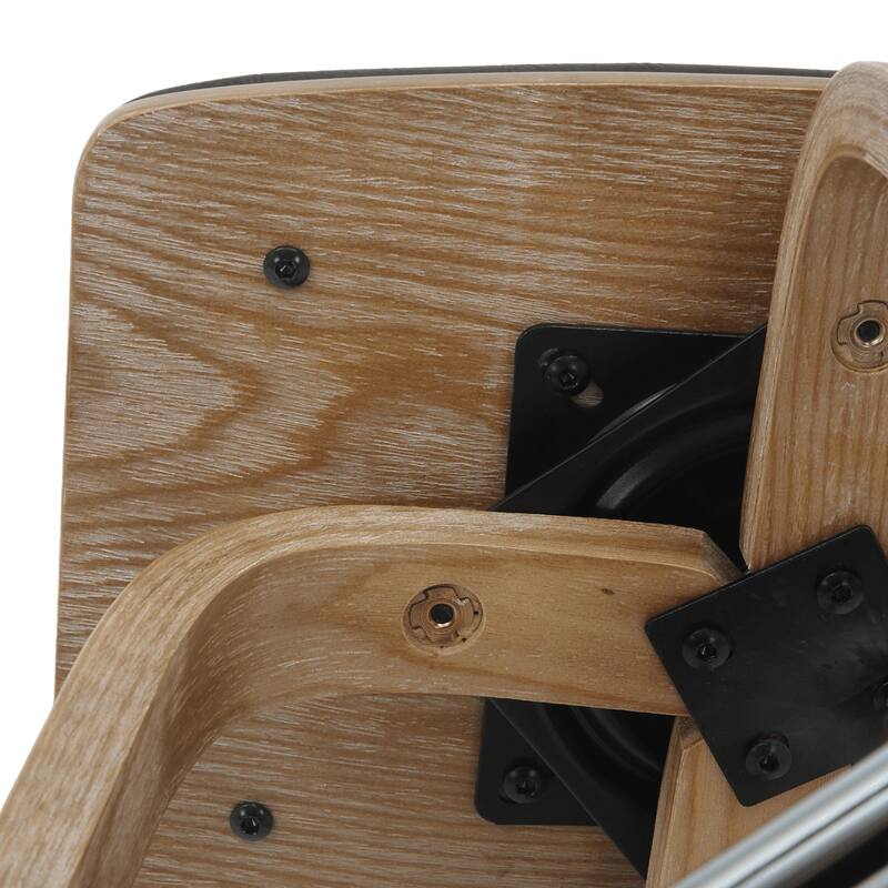 Leather Counter Stool Swivel Square Seat Poplar Wood Frame Iron Foot Rest