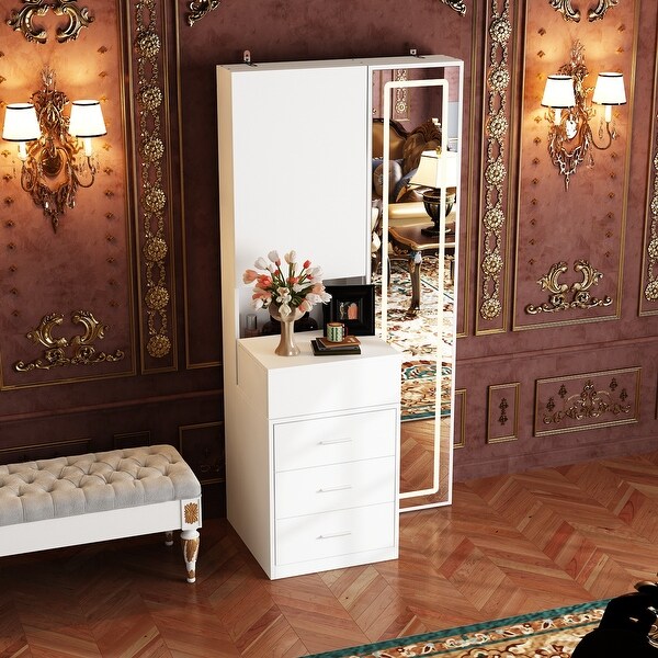 Dresser LED Lit Vanity Dressing Cabinet with Full Length Mirror On Sale Bed Bath Beyond 40327451