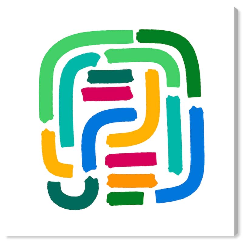 Wynwood Studio Canvas Abstract Colorful Raceway Green and Modern & Contemporary Wall Art Canvas Print