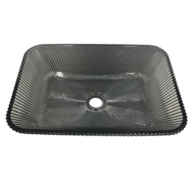 Charlie Tempered Glass Rectangular Bathroom Vessel Sink - 18"
