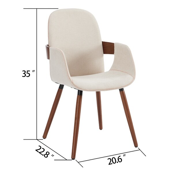 Corvus Skylar Upholstered Accent Side Chairs with Bamboo Legs (Set of 2)