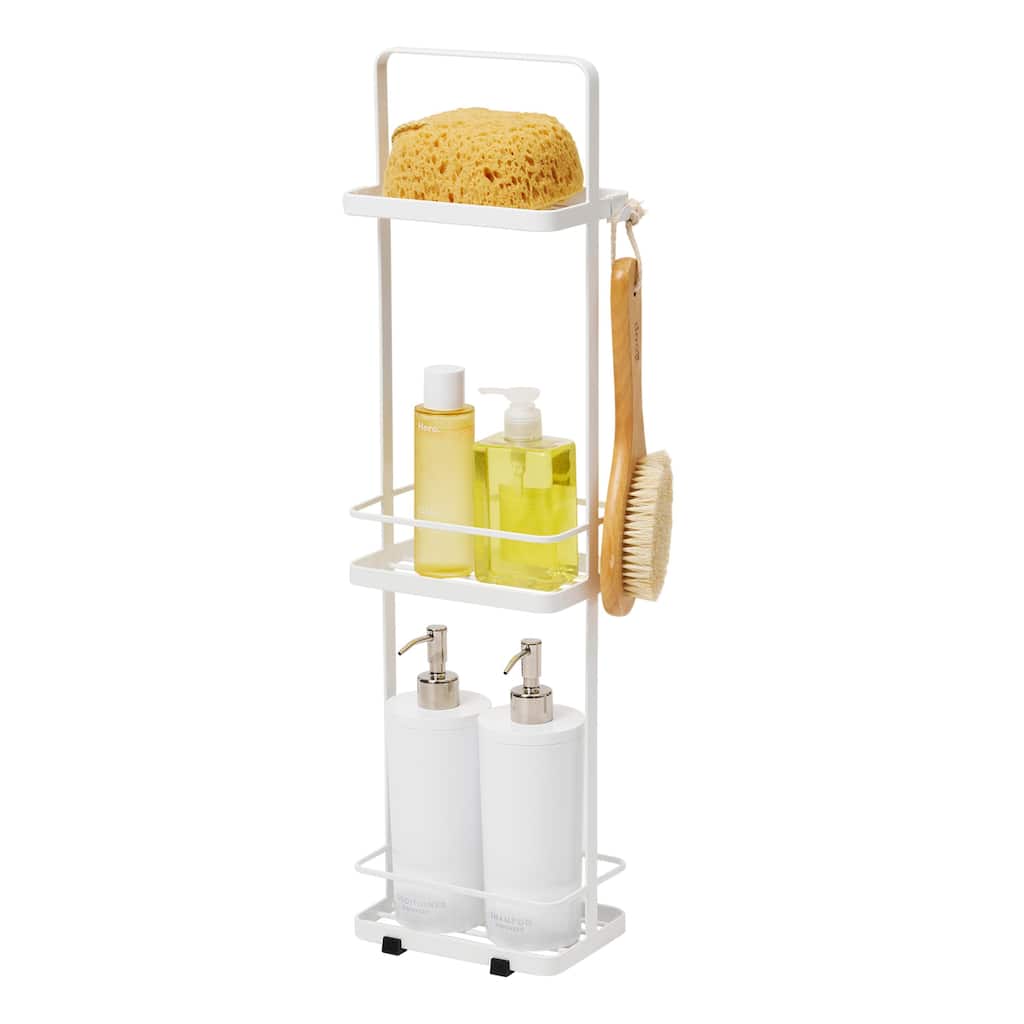Yamazaki Home Shower Caddy - Three Sizes, Steel, Large - L 4.72 x W 7.09 x H 26.38 inches