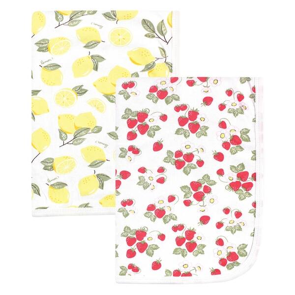 slide 1 of 1, Hudson Baby Infant Girl Cotton Swaddle Blankets, Strawberry Lemon, One Size - Strawberry Lemon - One Size One Size - Strawberry Lemon