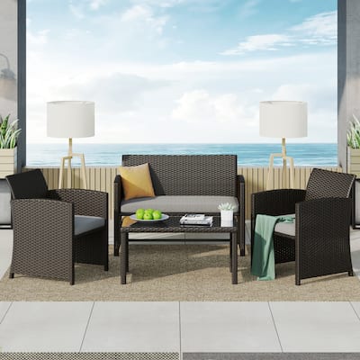 Corvus Alsace 4-piece Outdoor Rattan Wicker Sofa Set