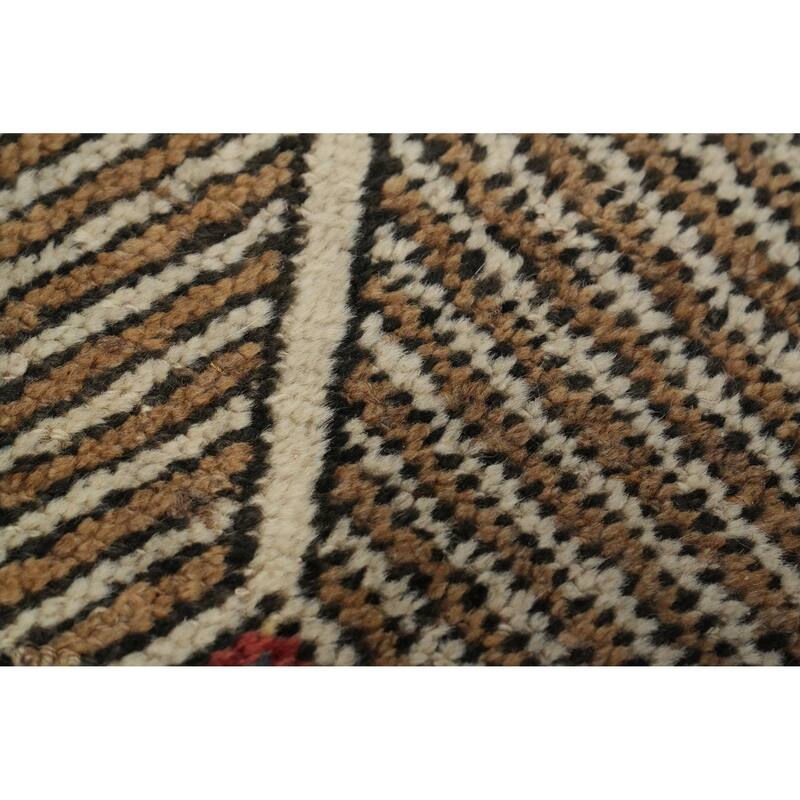 Hand Knotted Oriental 100% Wool Carpet Traditional Geometric Brown Sarab Runner Rug - 17' 10'' X 3' 4''