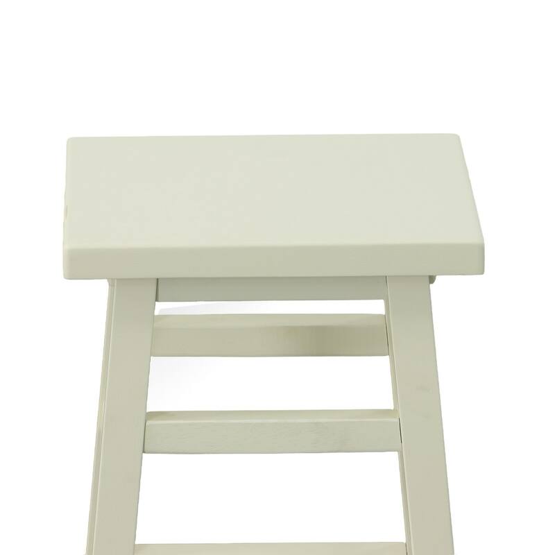 Rubberwood Pub Counter Stools - 24" - Antique White
