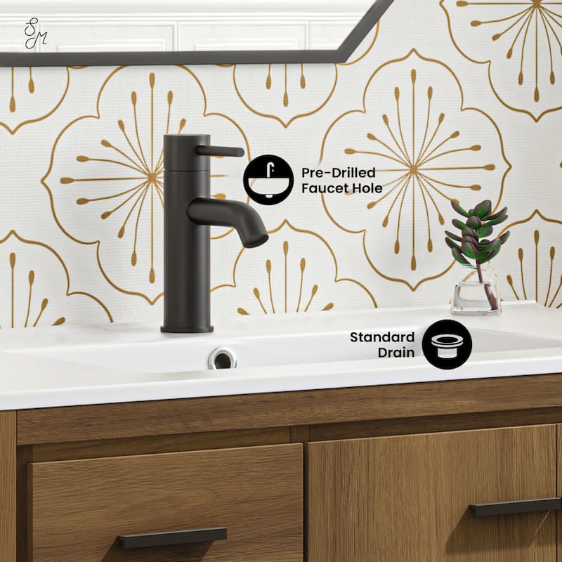 Virage 36" Freestanding Bathroom Vanity In Brown Oak With Sink Top - 36