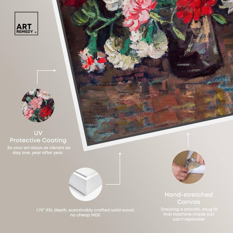 Vase with Carnations Canvas by Art Remedy