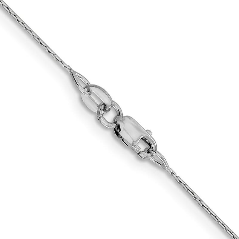 Curata 14k White Gold 0.6mm Boston Link Chain Necklace Options: 16 18 20