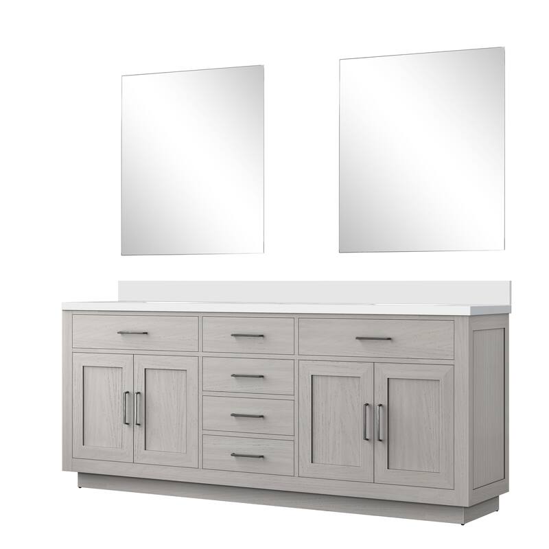 Abbey Bath Vanity with Cultured Marble Top, Sink and Mirror