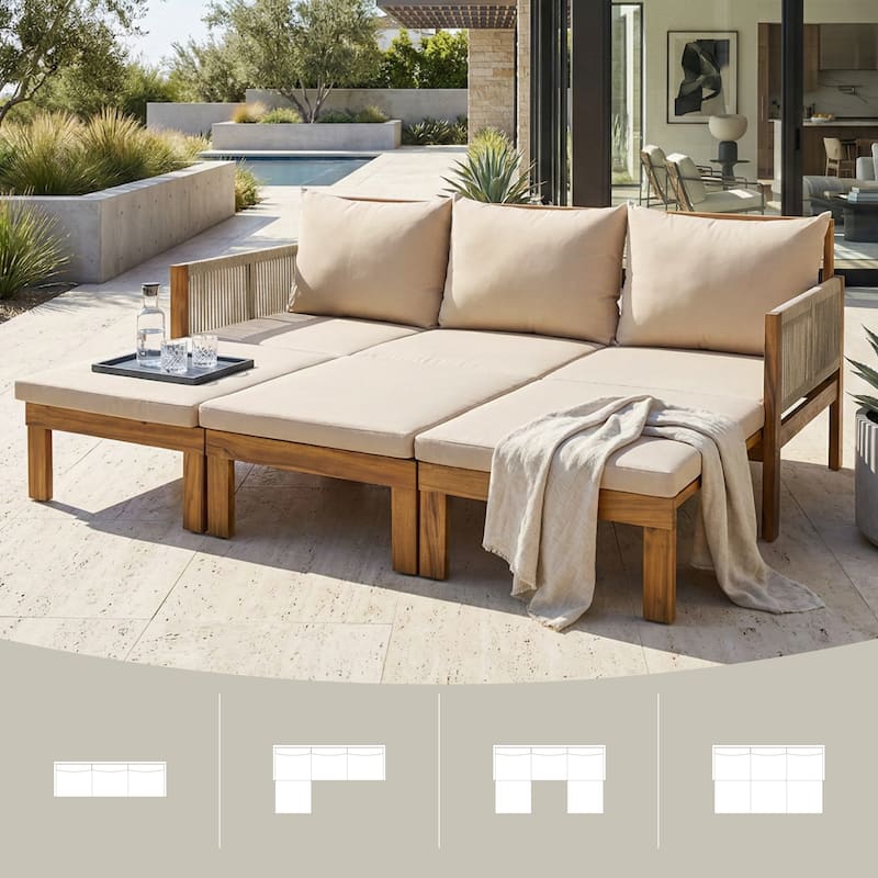 3-in-1 Outdoor Daybed & Patio Sofa with Pull-Out Sleeper by Leisure Zone