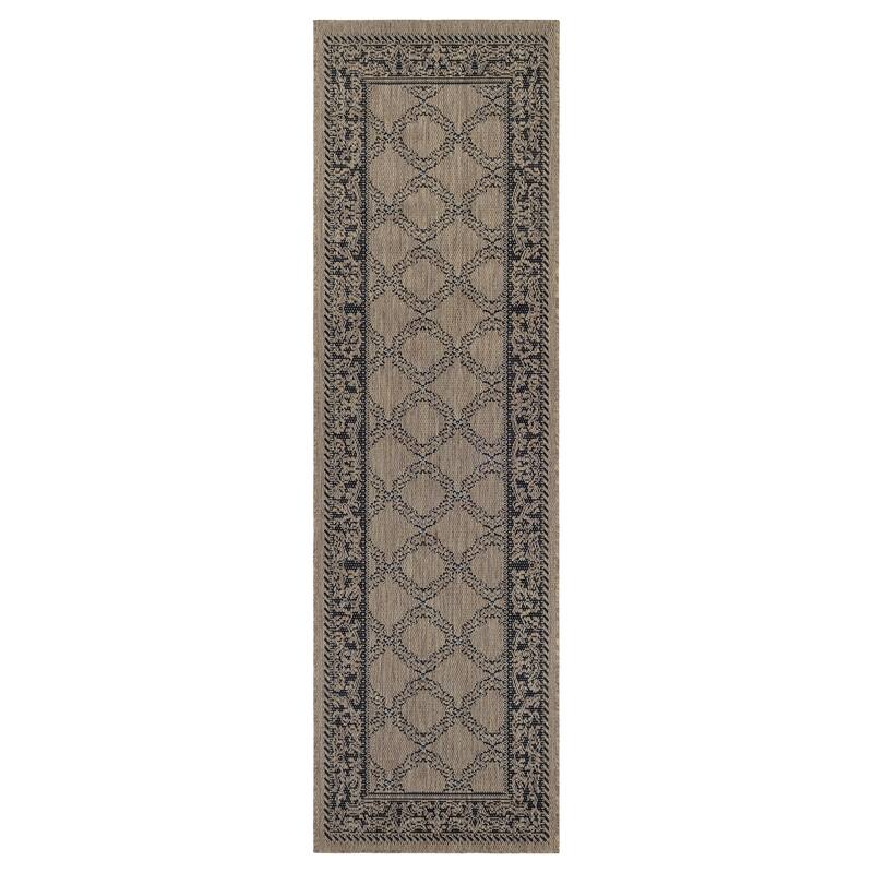 Dream Decor Rugs Pergola Garden Trellis Indoor Outdoor Area Rug - 2'3" x 7'10" Runner - Brown/Black