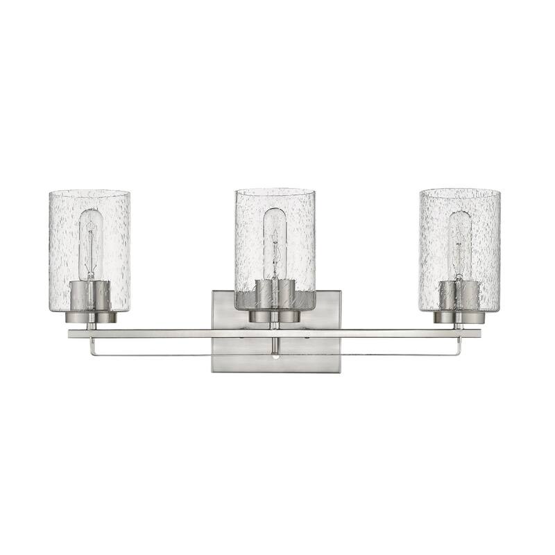 Modern Flush Mount Wall Light Fixture with Clear Bubble Glass Shade and LED Compatible for Bedroom