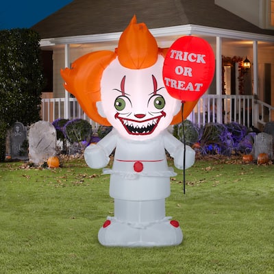 Gemmy Airblown Stylized Pennywise, 5 ft Tall, White