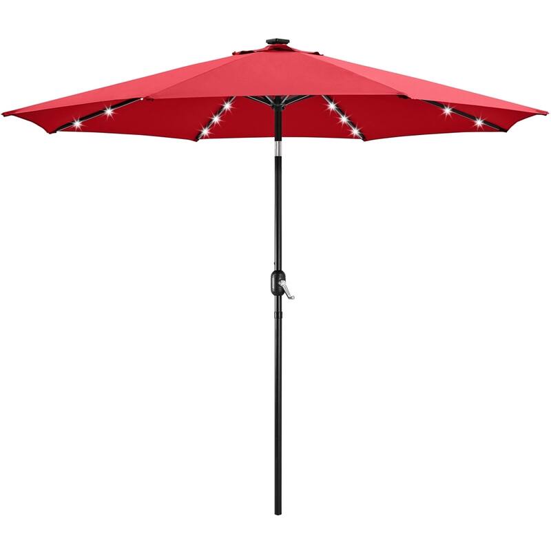 Yaheetech 10FT LED Patio Umbrella Solar Market Umbrella with 8 Ribs