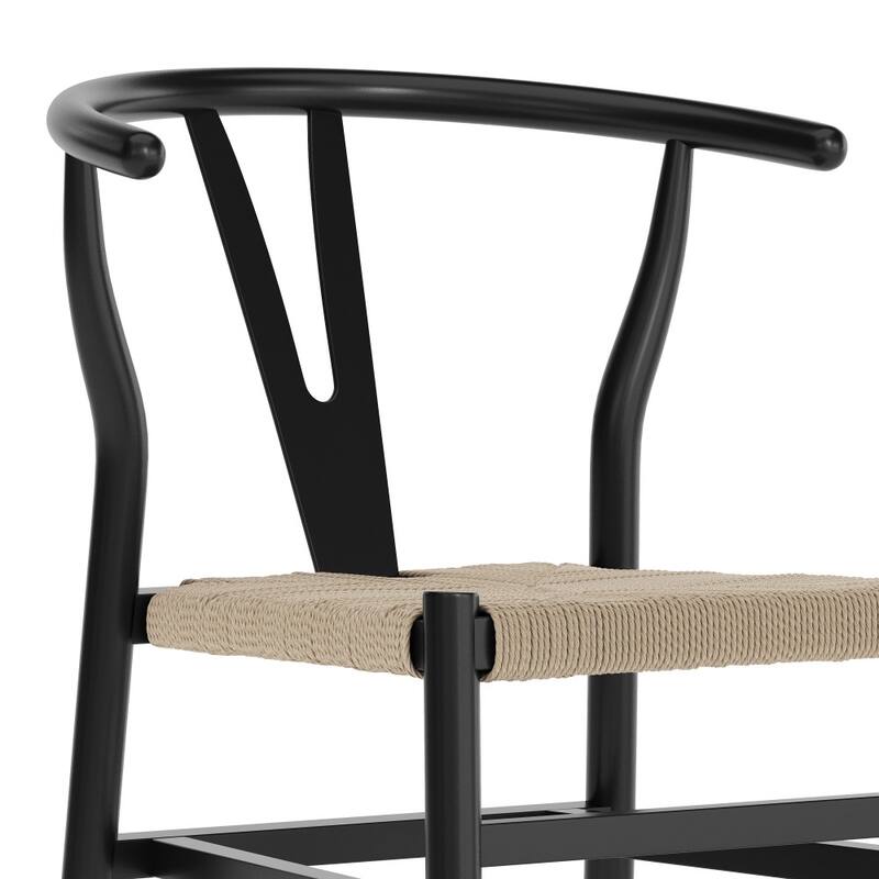 2PK Commercial Y-Back Style Wood and Kraft Paper Stack Dining Chair - 22"D x 21.25"W x 29.75"H