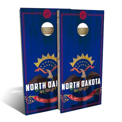 North Dakota State Flag 2.0 Outdoor Cornhole Board Set