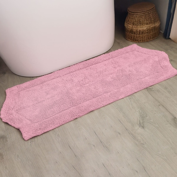 slide 2 of 10, Home Weavers Bathroom Rug, Cotton Soft, Water Absorbent Bath Rug, Non Slip Shower Rug Machine Washable 22"x60" Runner Pink