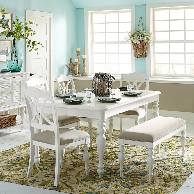 Summer House Oyster White 6 Piece Rectangular Table Set - Oyster White
