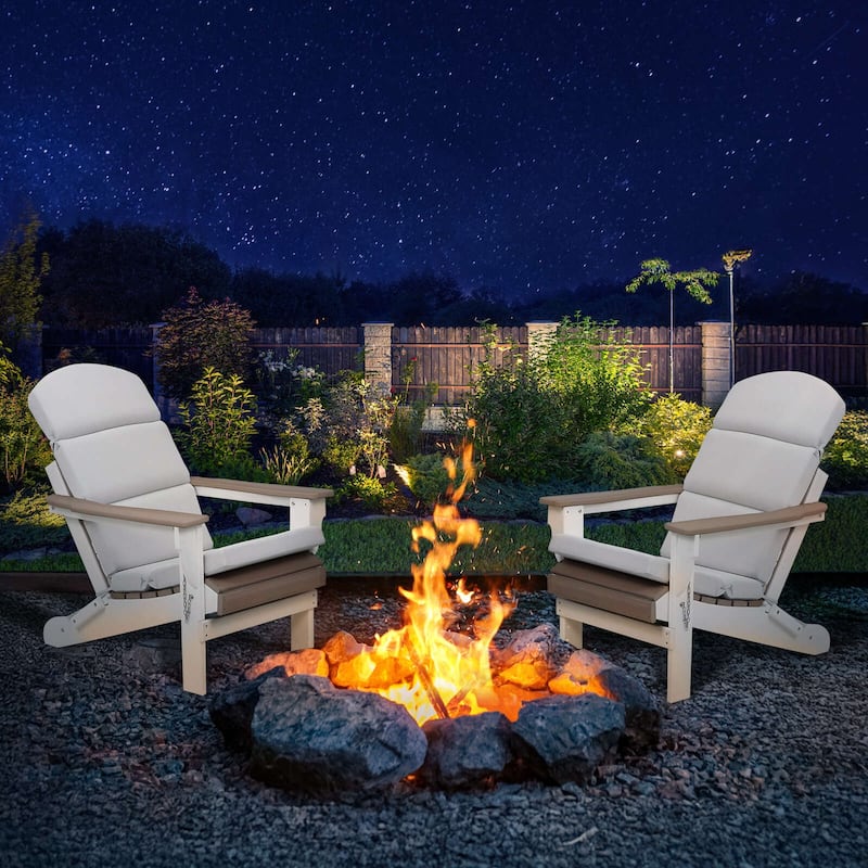 Aoodor Patio Chair Cushion Set of 2 - High-Back Adirondack Patio Cushions with Ties