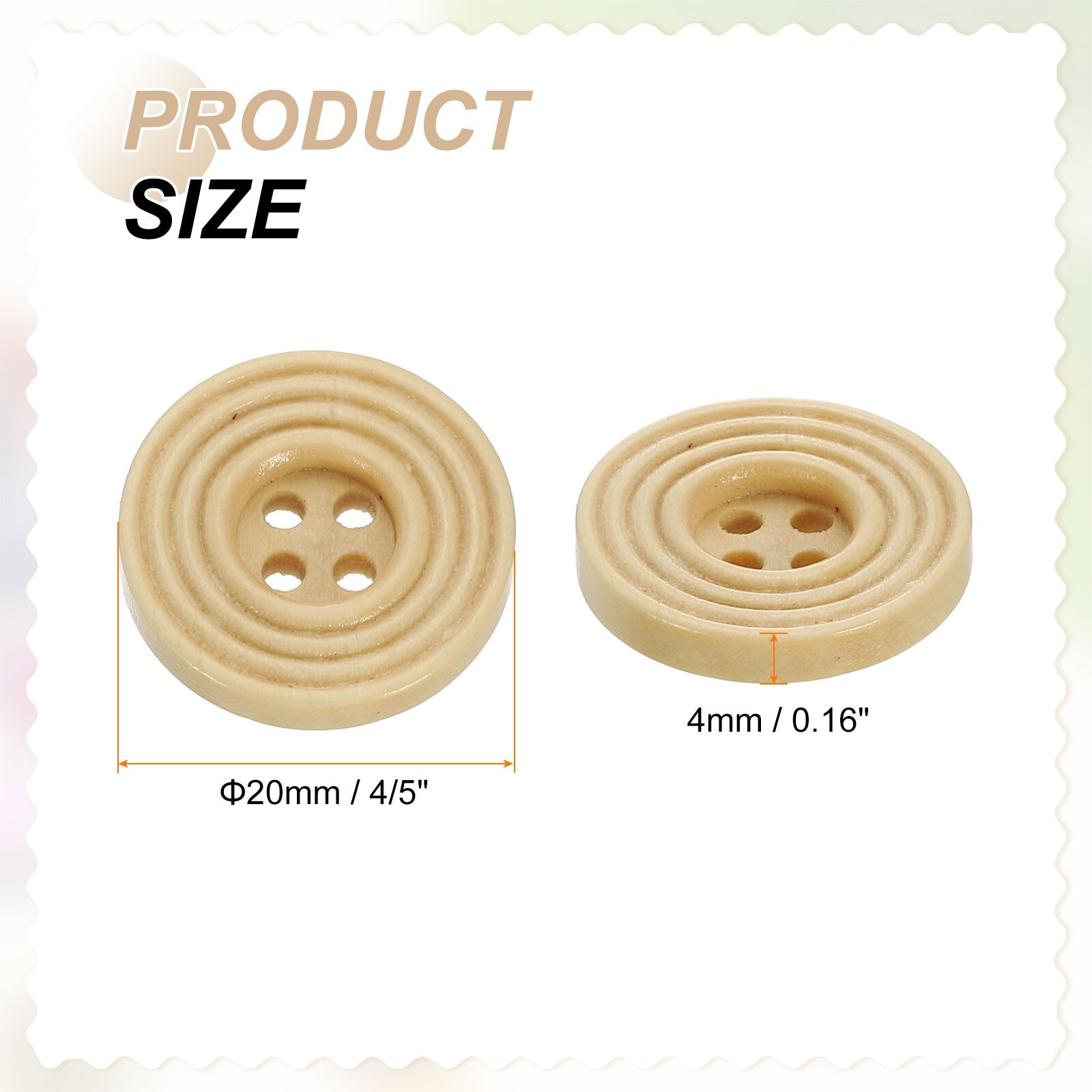 DIY Sewing Buttons Wooden Round Flat Craft Replacement Button for Sewing Clothing Handmade Crafts