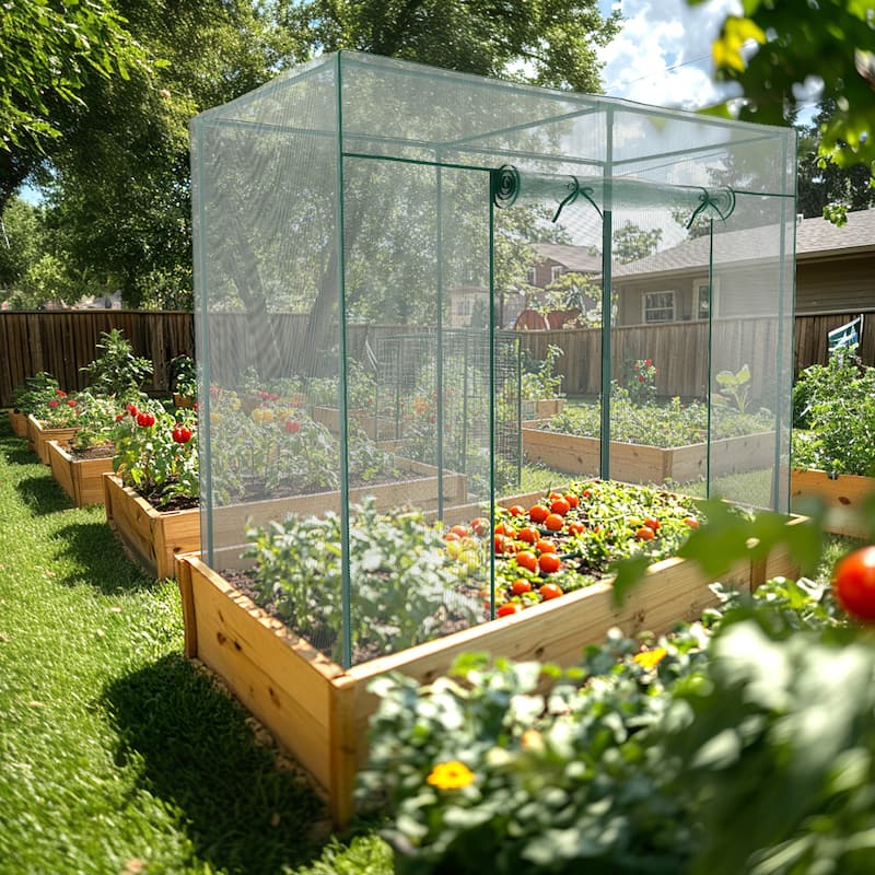 Crop Cages For Garden Plant, Plant Protection Tent With Zippered Door - 71" H x 39.37" W x 78.74" D-Square - Portable