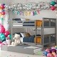 preview thumbnail 1 of 35, Full over Full Bunk Bed with Twin Size Trundle and Ladder for Bedroom Grey