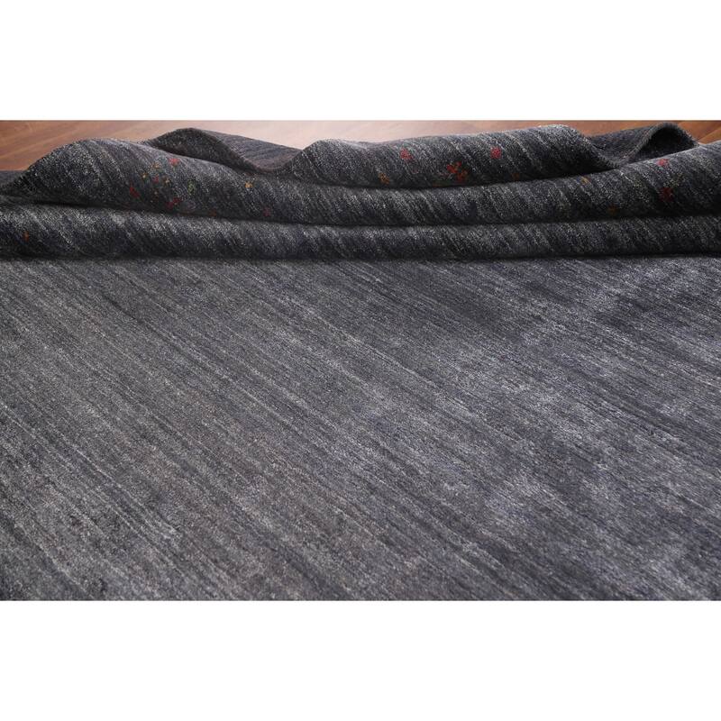 Tribal Gabbeh Oriental Square Rug Hand-Knotted Wool Carpet - 9'8" x 9'9"