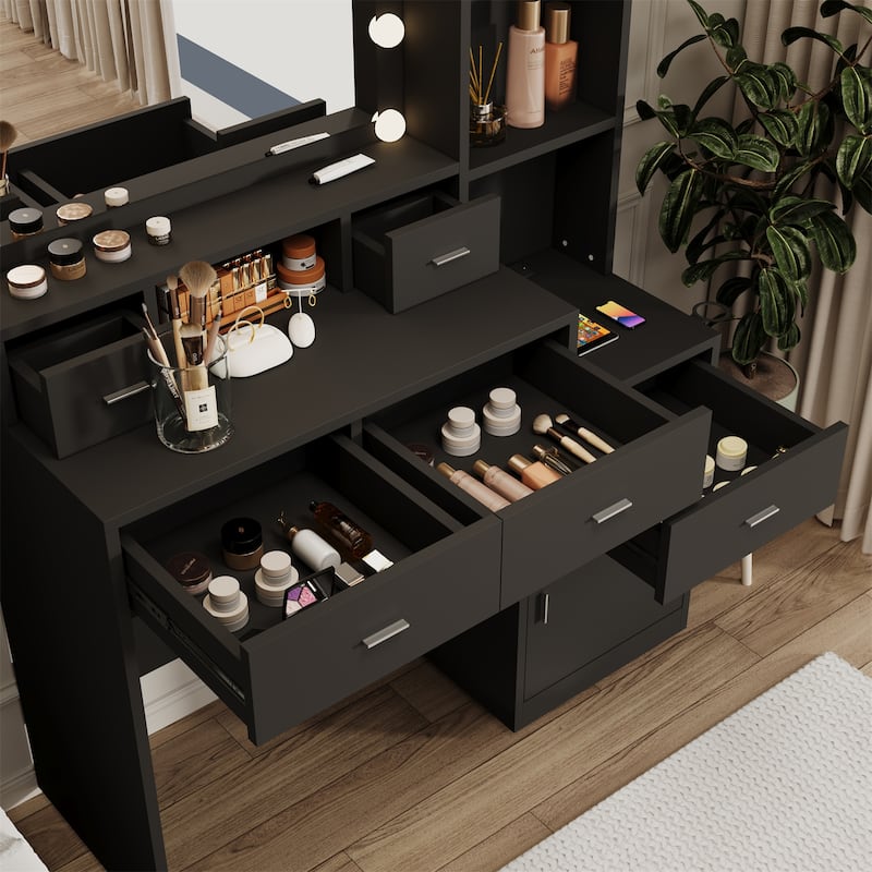 Make-Up Vanity Table with Mirror and Drawers