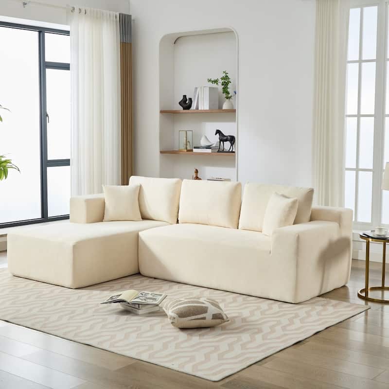 106.50" Relaxation Multifunctional Modular Reversible Sectional Sofa with Pillows