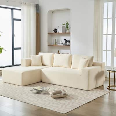 106.50" Relaxation Multifunctional Modular Reversible Sectional Sofa with Pillows