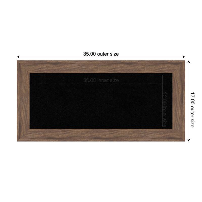 Pia Medium Brown Framed Cork Board - Bulletin Board, Organization Board, Pin Board - Black - 35 x 17 in