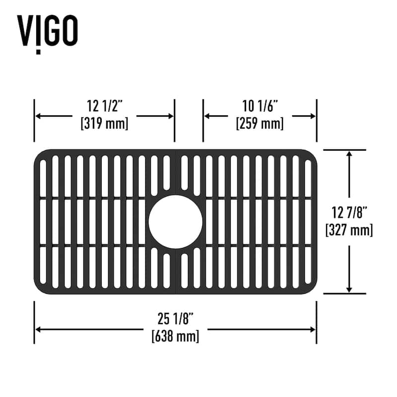 VIGO 25" L X 13" W Silicone Protective Bottom Grid for Kitchen Sink