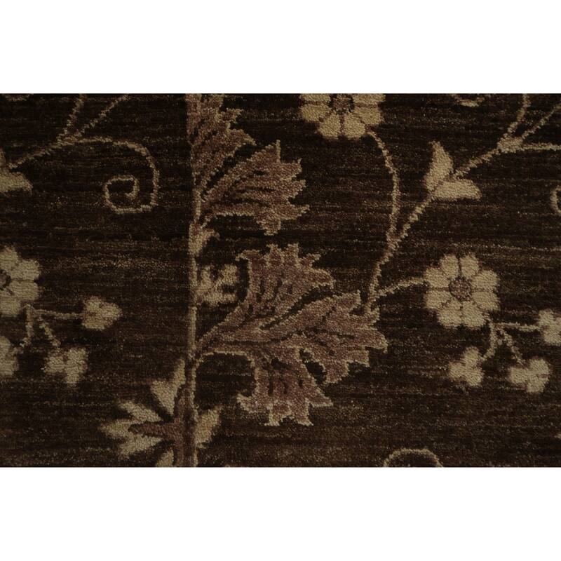 Hand Knotted Oriental 100% Wool Carpet Modern All-Over Brown Art & Craft Area Rug - 8' 1'' X 5' 7''