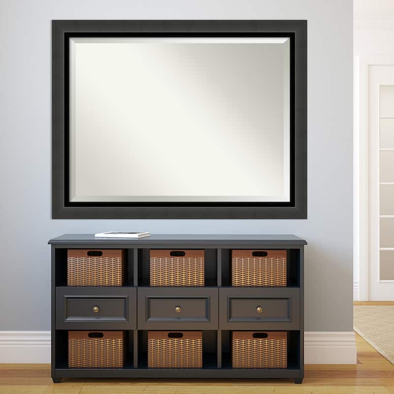 Beveled Bathroom Wall Mirror - Tuxedo Black Frame - Tuxedo Black