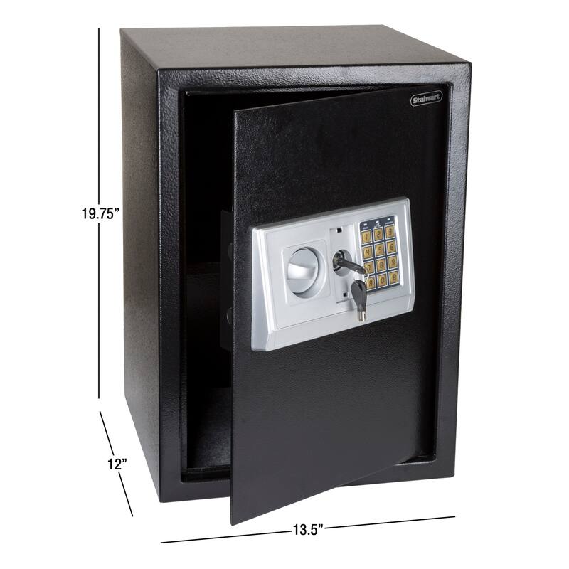 Electronic Combination Safe - Large Steel Strongbox with Keypad, Manual Override Key - Protect Money, Jewelry, More by Stalwart