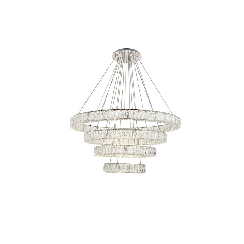 Madelyn 4-Light LED Chandelier Clear Royal Cut Crystal - 42"W X 24.4"H - 42"W X 24.4"H