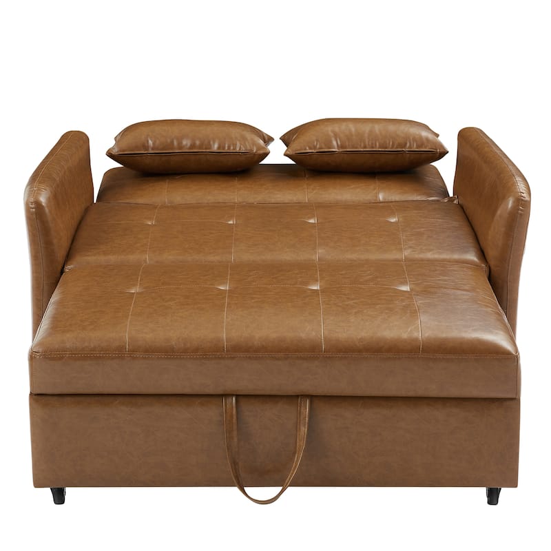 Convertible Sleeper Sofa Bed, 3-in-1 Adjustable Sofa Bed with USB Ports, Upholstered Loveseat Sofa with Armrest