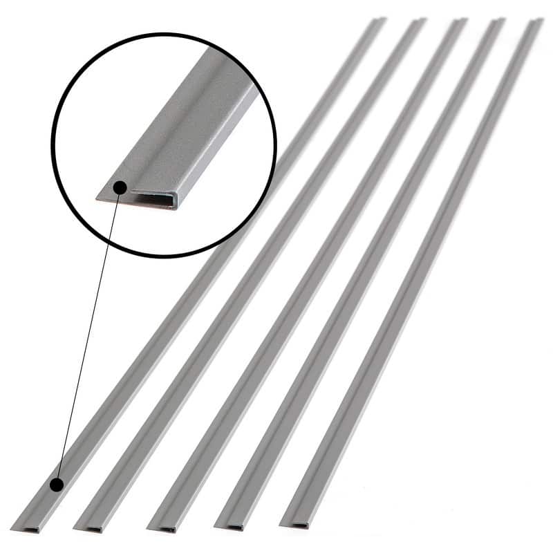 FASÄDE 47 in. Decorative Vinyl J Trim in Argent Silver (5 Pack) - 5 Pack