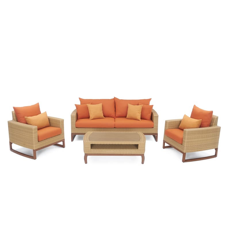 Milea 4 Piece Sunbrella Outdoor Patio Seating Set
