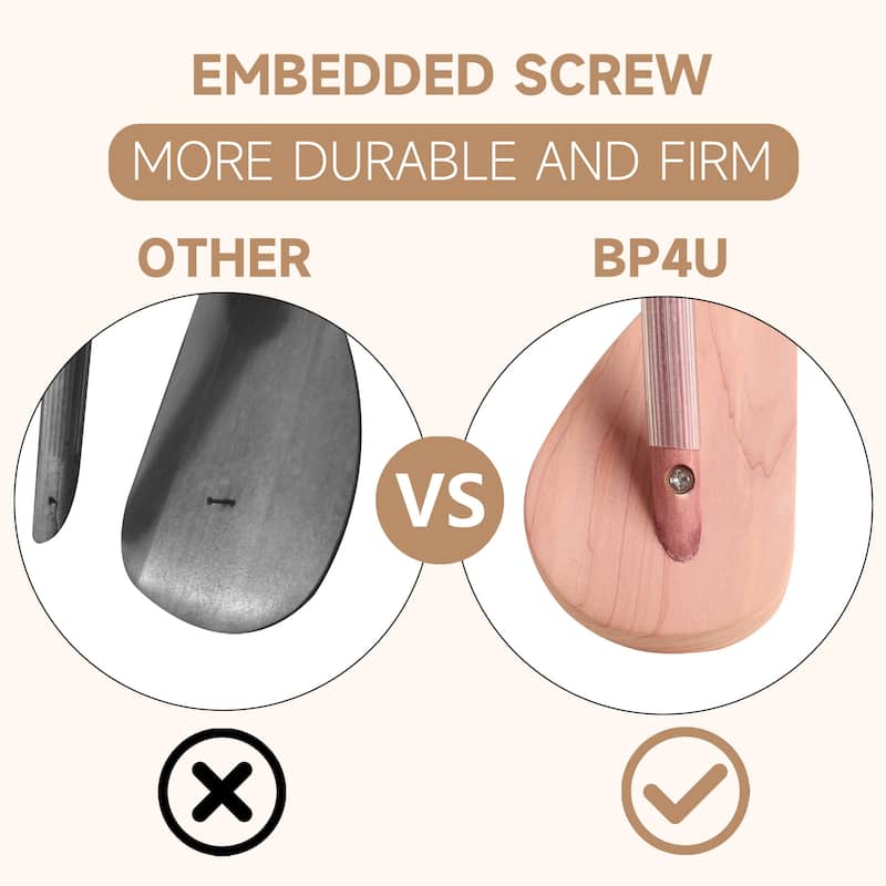 BP4U Premium Wide Shoulder Wooden Suit Hangers, 17.5-Inch Heavy-Duty Solid Wood Coat Hangers for Men's Clothes