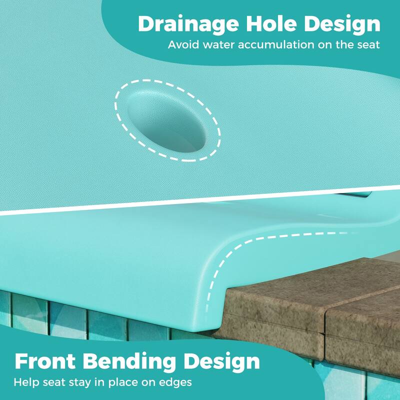 Gymax 2PCS Poolside Chairs for Edge of Pool Foldable Outdoor Pool
