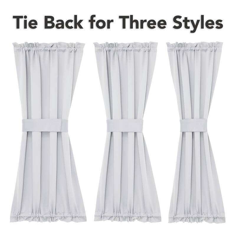 Deconovo French Door Curtain with Rod Pocket and Tieback 1 Panel
