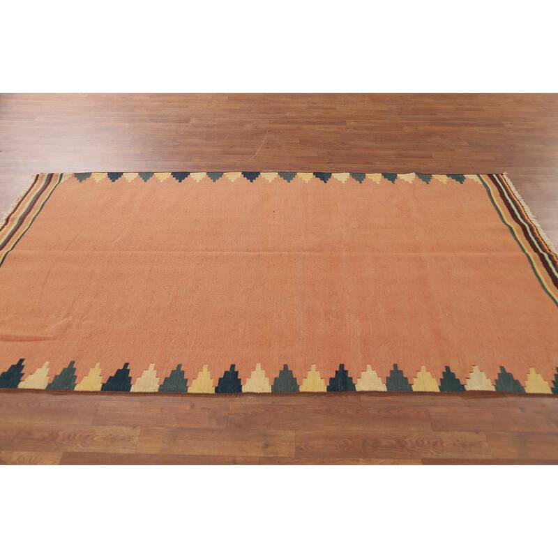 Kilim Qashqai Nomadic Persian Vintage Rug Hand-Woven Wool Carpet - 5'3"x 7'11"