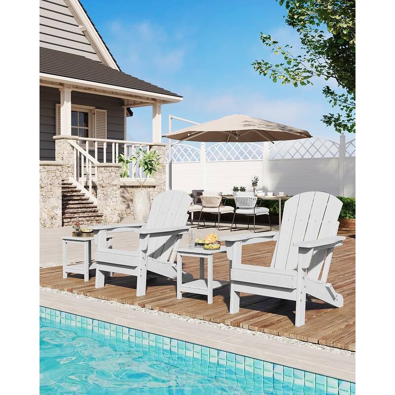 Folding Adirondack Chairs Set Of 1 HDPE Plastic Outdoor Chairs