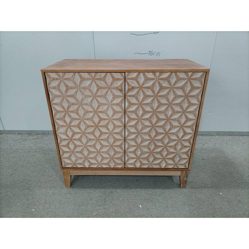 31.5" Geometric Design Sideboard with 2 Doors and Adjustable Shelves