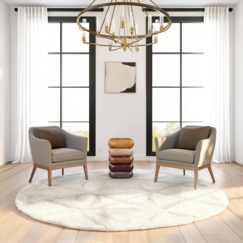 Zyra 18 Inch Side End Table, Sculptural Stacked Design, Mango and Acacia Wood Artisanship, Brown