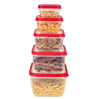 Home Basics Clear and Red 5-piece Storage Container Set