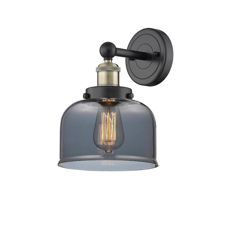Innovations Lighting 616-1W-10-7-L Bell Sconce Bell 10" Tall Wall - Black Antique Brass / Plated Smoke
