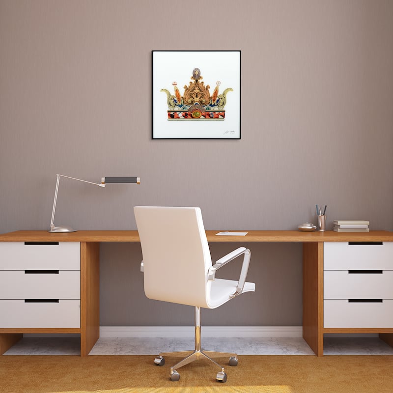 "Crown" Printed Glass Wall Art with Black Anodized Aluminum Frame